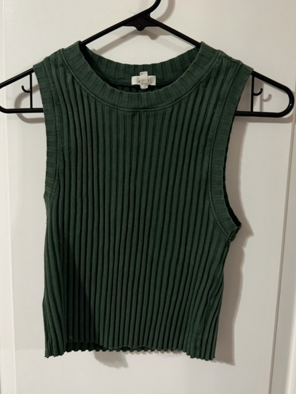 Aerie Forest Green Ribbed High Neck Tank Top - Size Medium